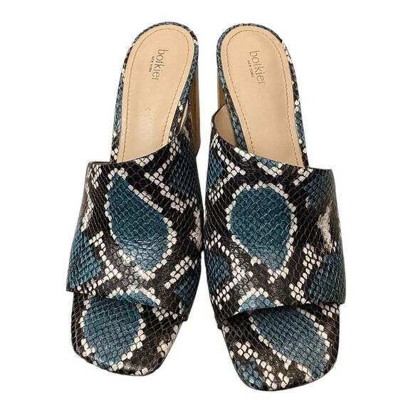 Botkier New York Ross Snake Print Women's Leather Heeled Slide Sandals 9.5 - Picture 5 of 6